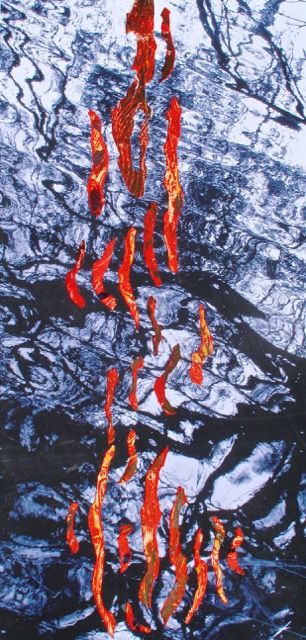 Digital print & etching titled Ripple 1A