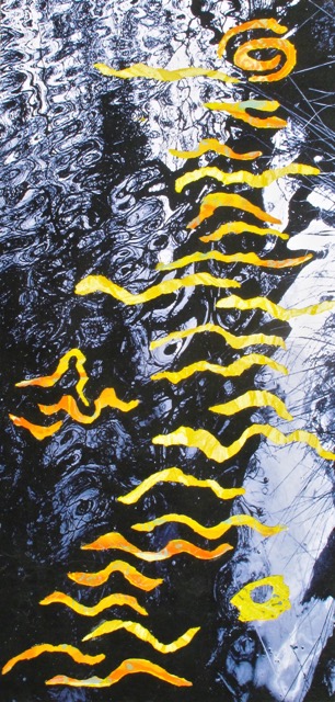 Digital print & etching titled Ripple 3A