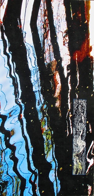 Digital print & etching titled Reflection 3